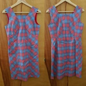 Brooks Brothers Red Blue Plaid Shift Pocket Dress